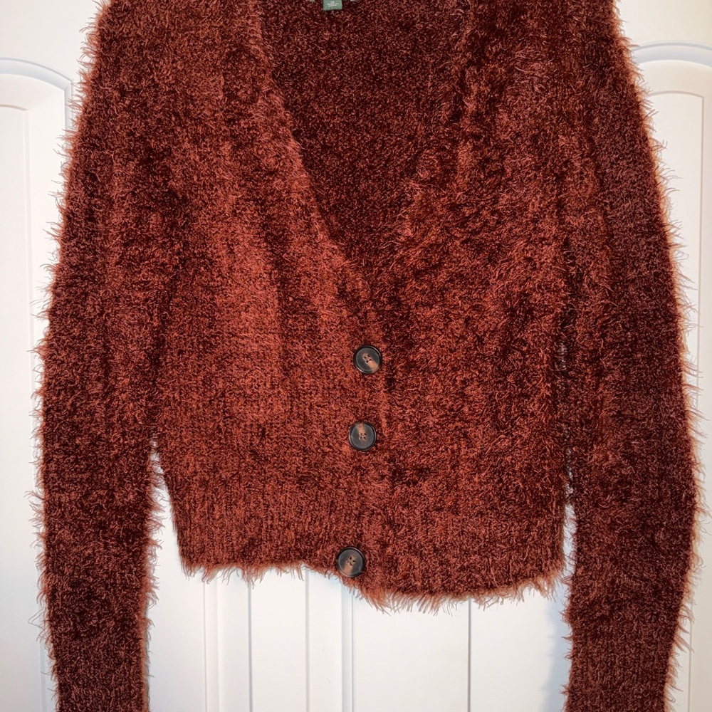 Wild Fable Fuzzy Rust Cardigan